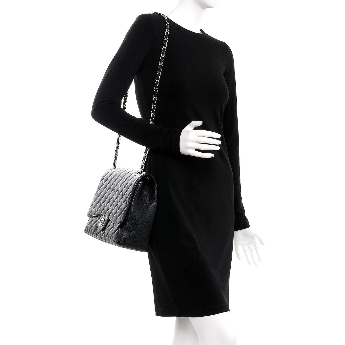 Caviar Quilted Maxi Single Flap Black