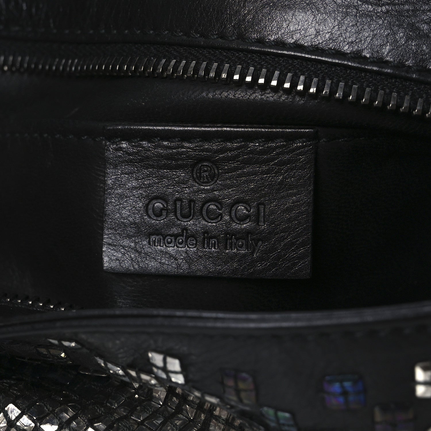 Gucci Calfskin Studded Evening Clutch  Black Silver 6 of 11