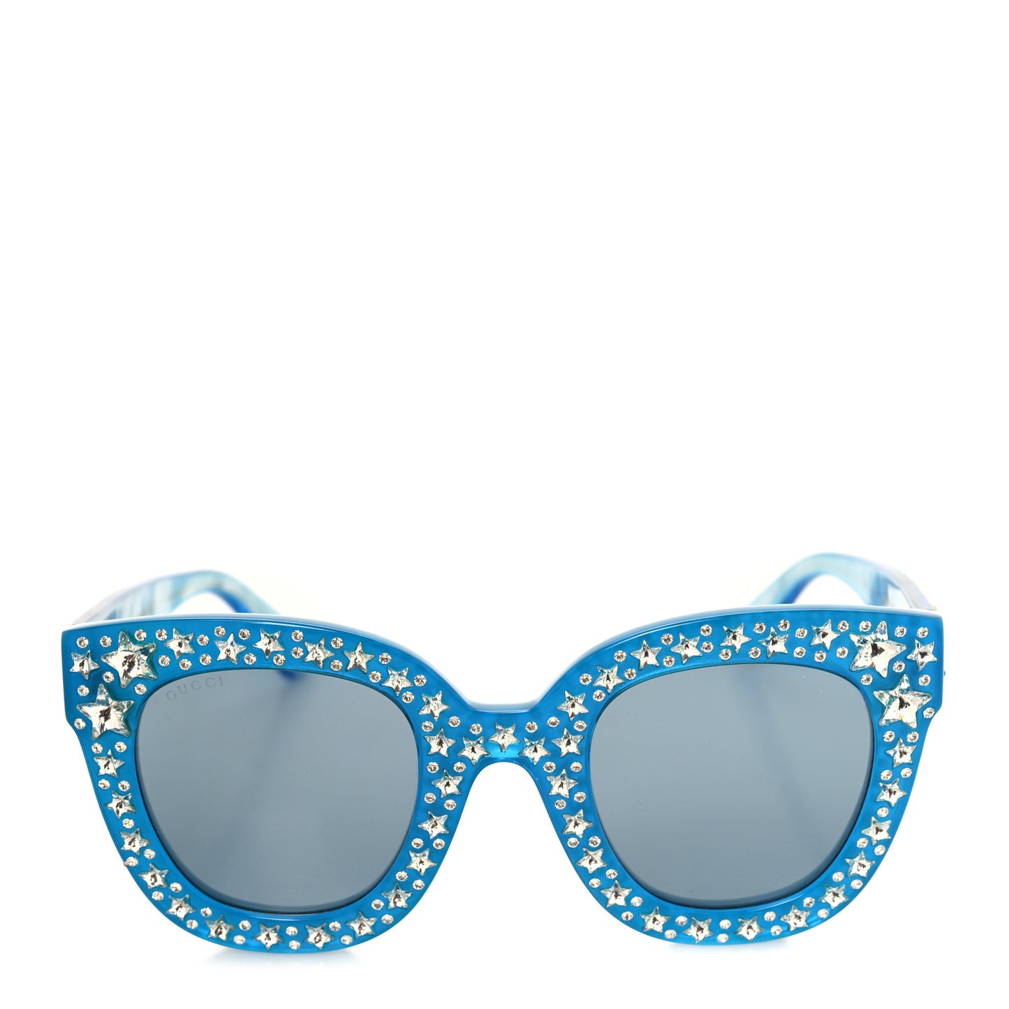 Acetate Crystal Oversize Star Sunglasses GG0116S Blue