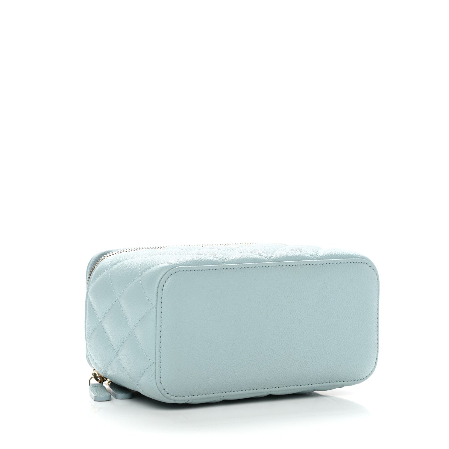 Chanel Caviar Quilted Small Tiny CC Vanity Case With Chain Light Blue 4 of 12