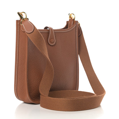 Hermes Taurillon Clemence Evelyne TPM Gold 3 of 11