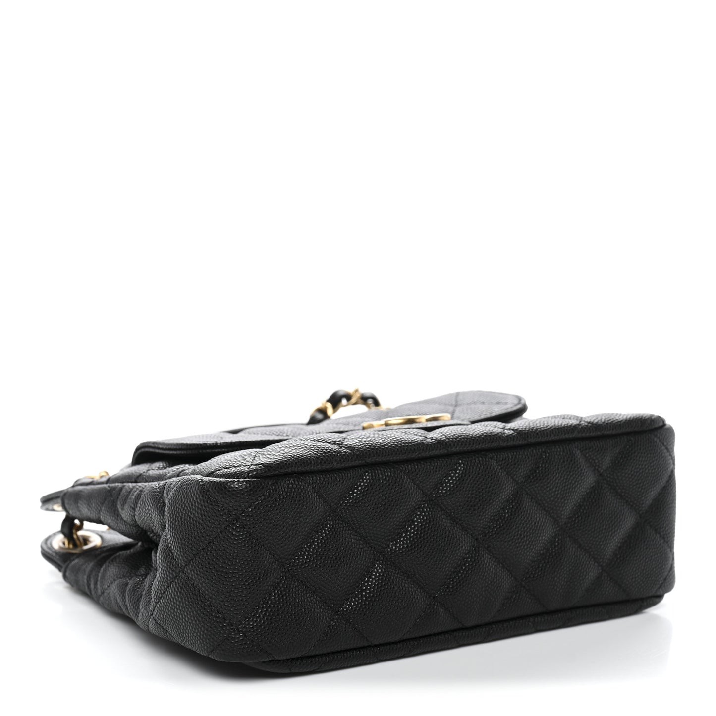 Caviar Quilted Small Wavy CC Hobo Black