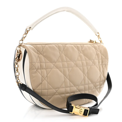 Christian Dior Lambskin Cannage Medium Dior Vibe Hobo Bag Beige 3 of 12