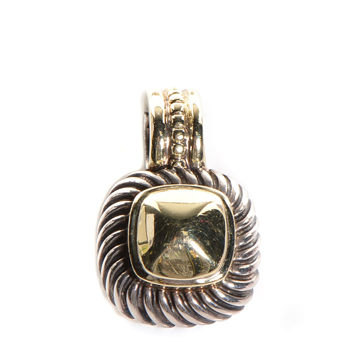 Sterling Silver 14K Yellow Gold 7mm Albion Enhancer Pendant