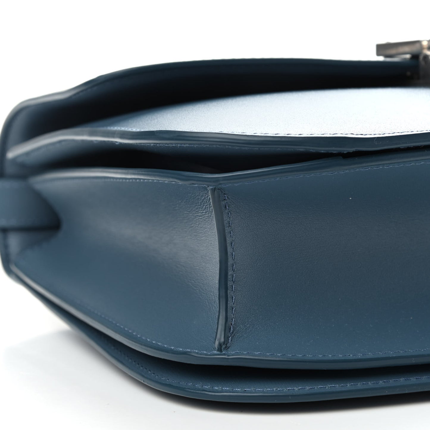 Box Calfskin Medium Classic Box Flap Bag Blue Slate