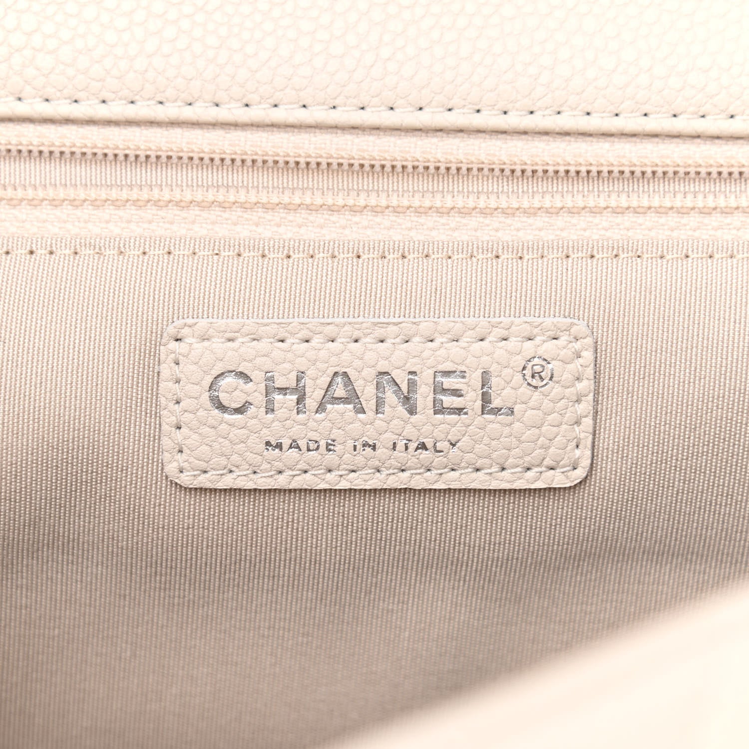Chanel Caviar Chevron Quilted Large Puffy CC Flap White 6 of 11