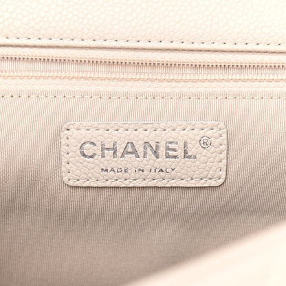 Chanel Caviar Chevron Quilted Large Puffy CC Flap White 6 of 11