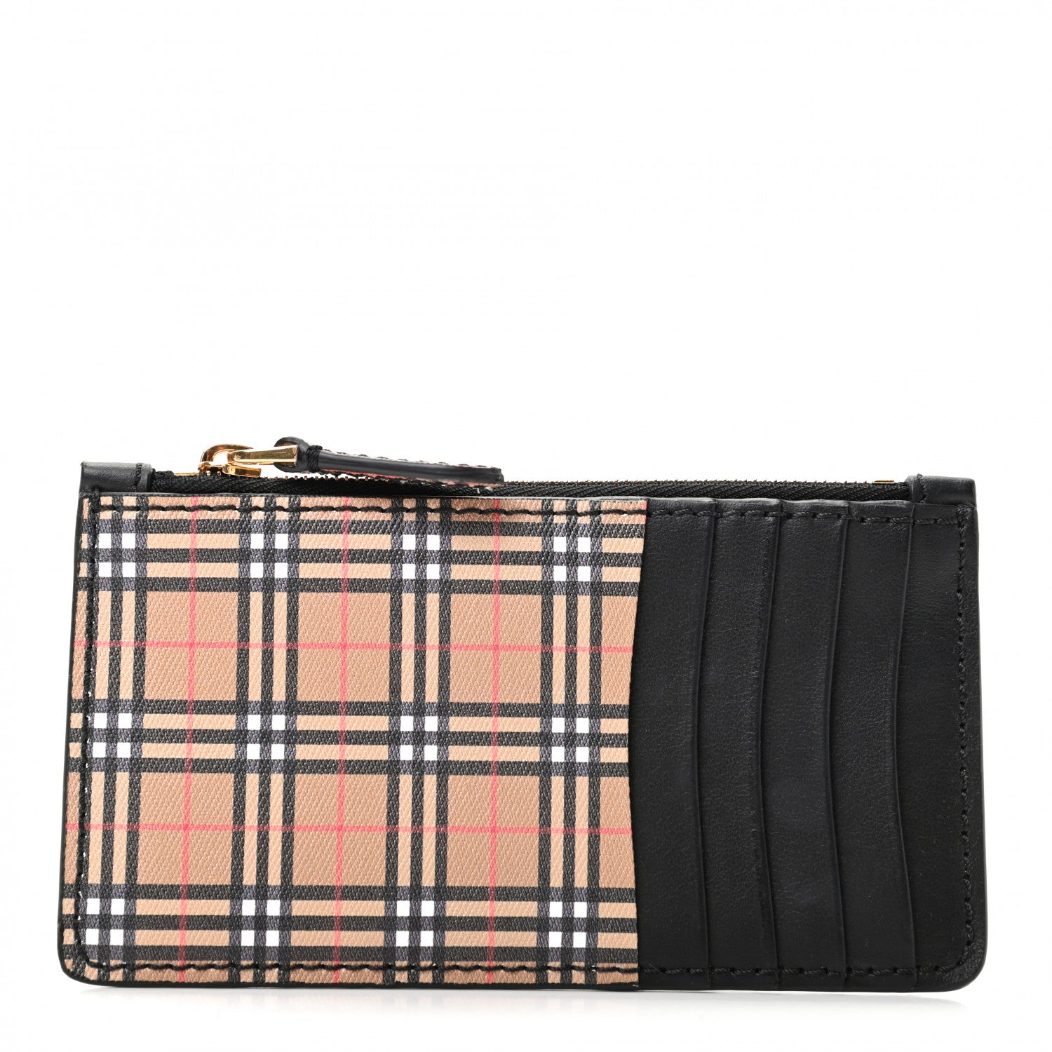 Burberry Mini Vintage Check Calfskin Somerset Coin Case Card Holder Antique Yellow 1 of 6