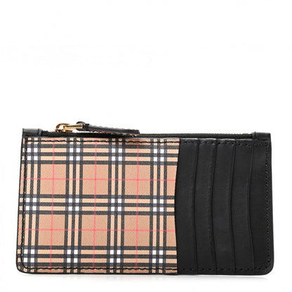 Burberry Mini Vintage Check Calfskin Somerset Coin Case Card Holder Antique Yellow 1 of 6