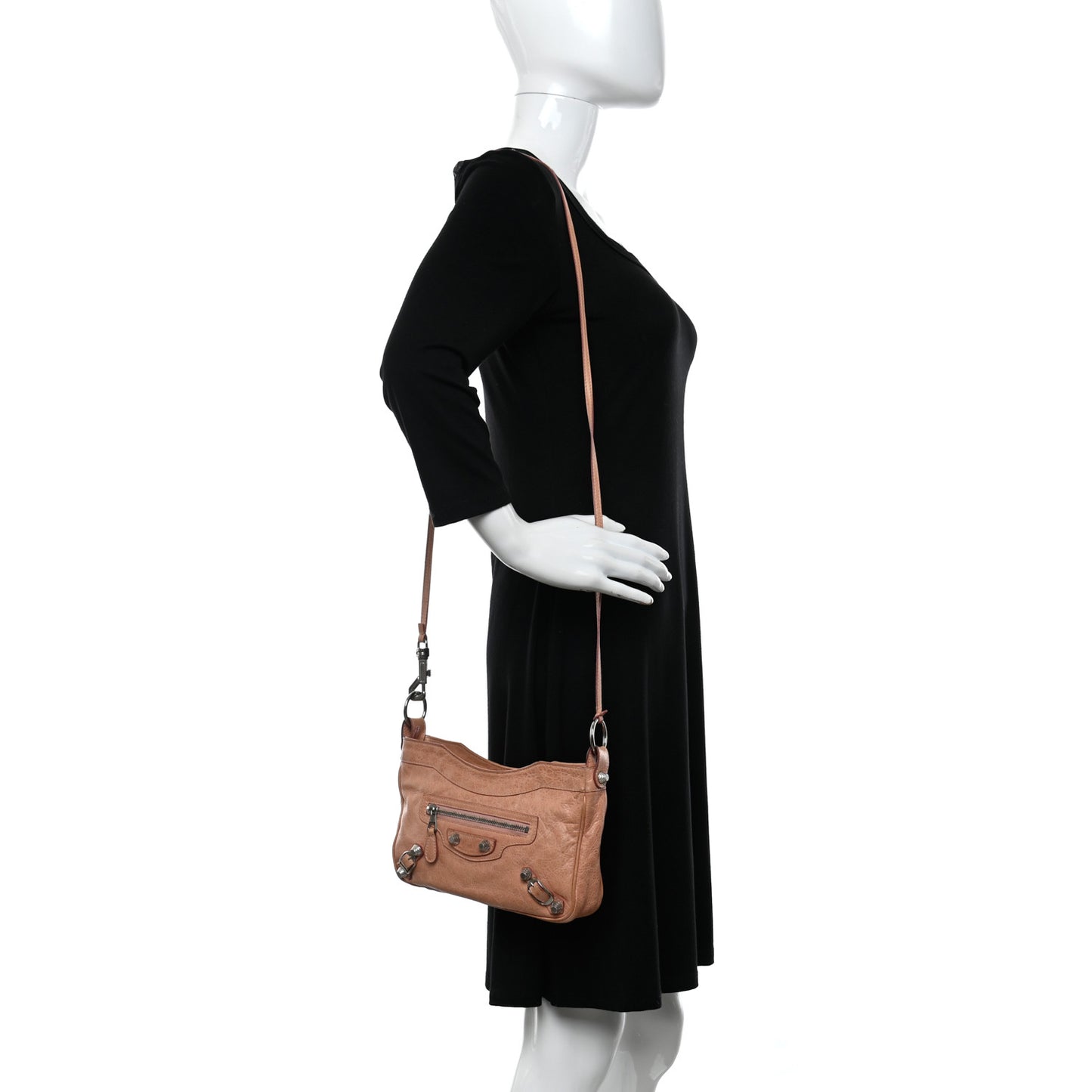 Agneau Giant 12 Silver Hardware Hip Vieux Rose
