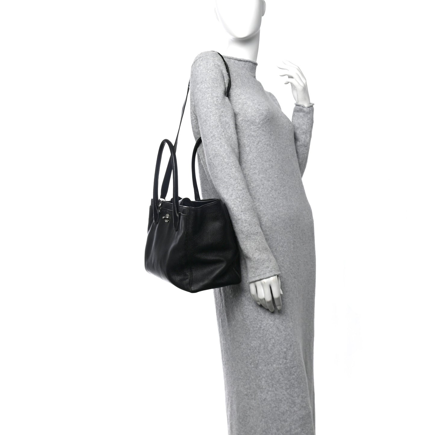 Calfskin Cerf Executive Shopper Black