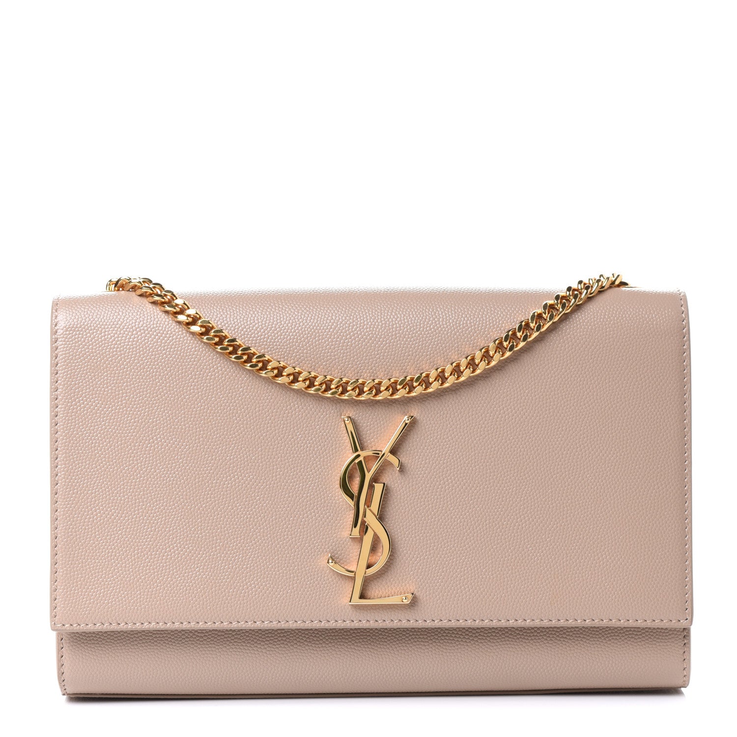 Saint Laurent Grain De Poudre Medium Monogram Kate Satchel Dark Beige 1 of 4