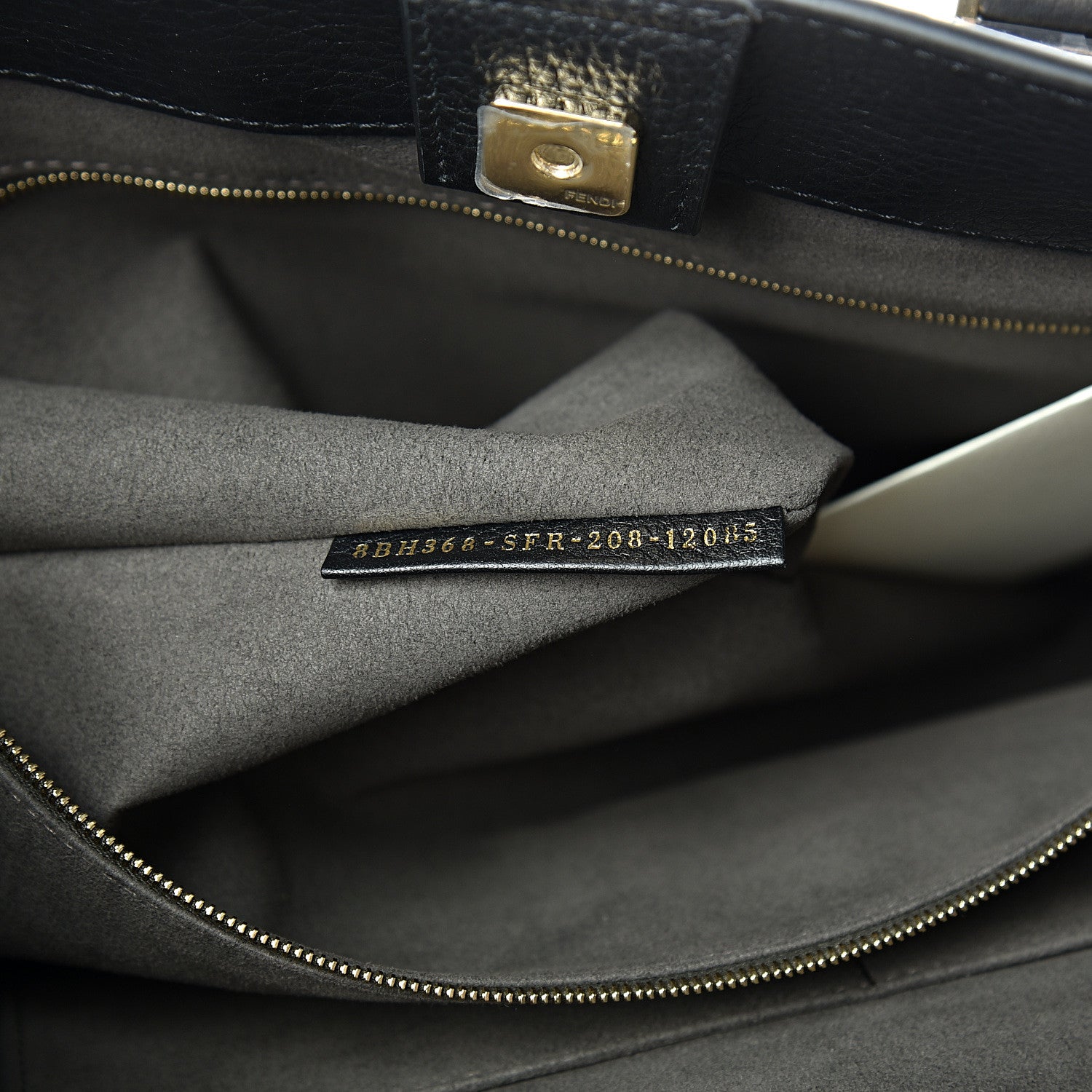 Fendi Cuoio Romano Selleria Medium FF Tote Black 6 of 9