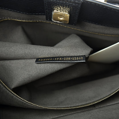 Fendi Cuoio Romano Selleria Medium FF Tote Black 6 of 9