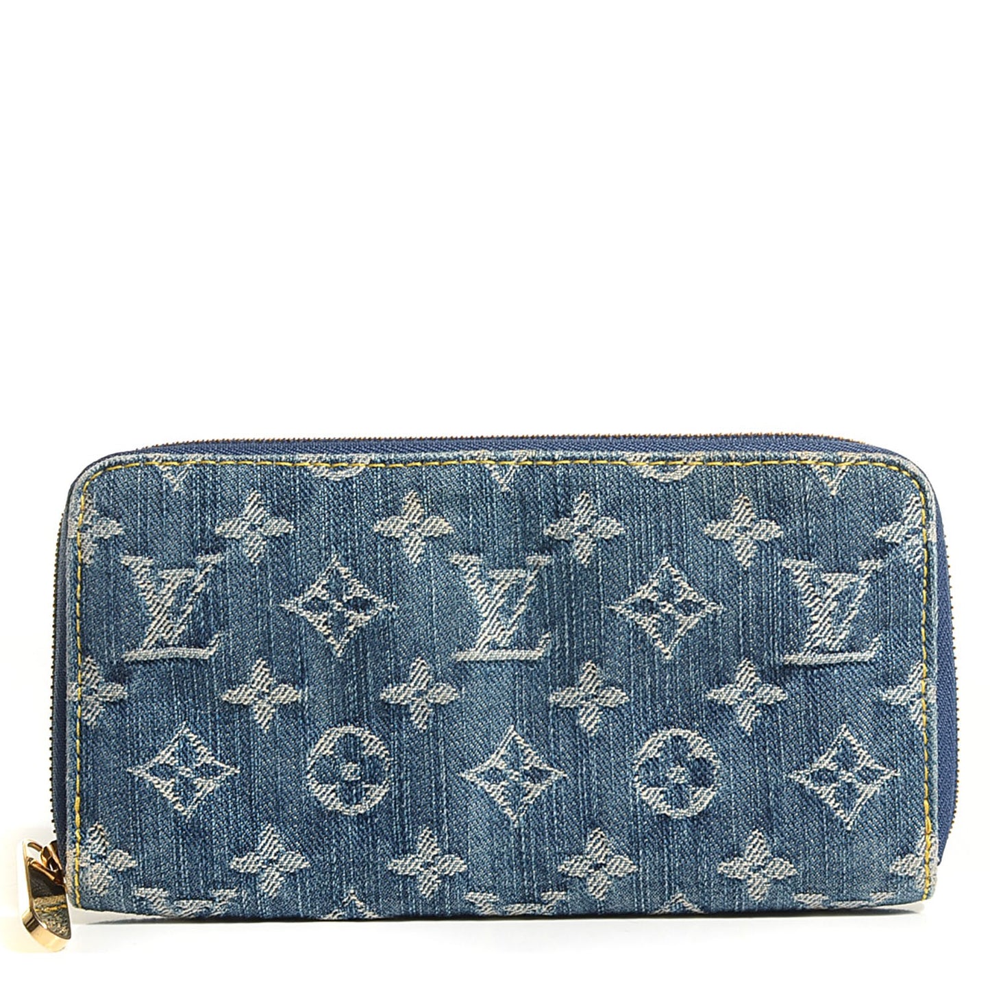 Monogram Denim Zippy Wallet Blue