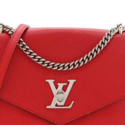Louis Vuitton Soft Calfskin Mylockme Chain Bag BB Rubis 7 of 9