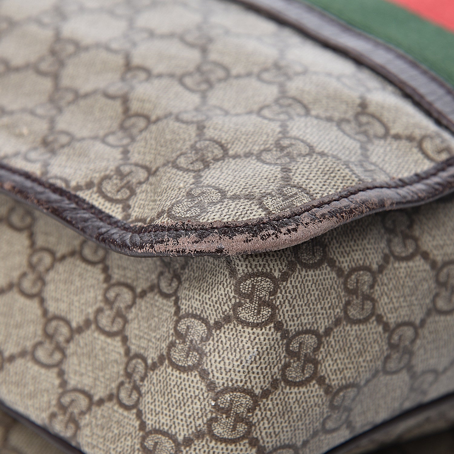 Gucci GG Plus Monogram Web Large Flap Messenger Bag Beige Dark Brown 22 of 34