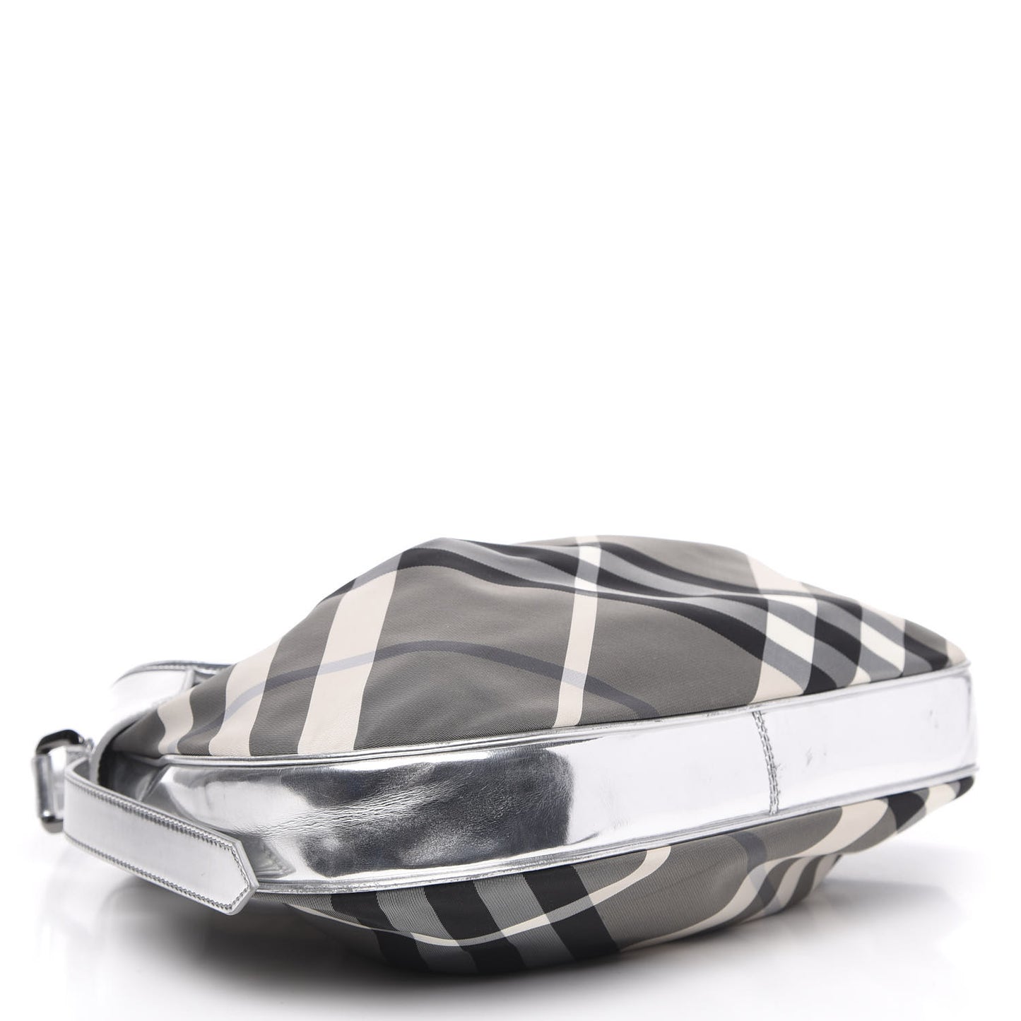 Metallic Beat Check Small Brooklyn Hobo Silver Black