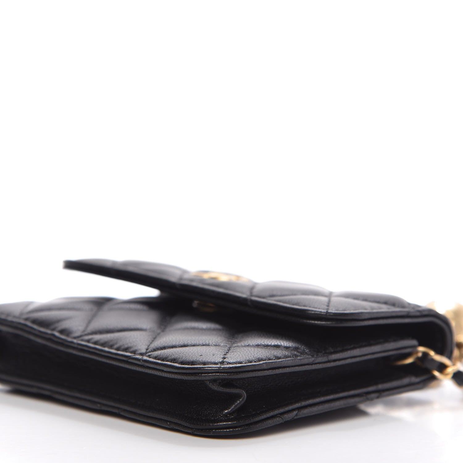 Chanel Lambskin Quilted Pearl Crush Clutch With Chain Black 7 of 12