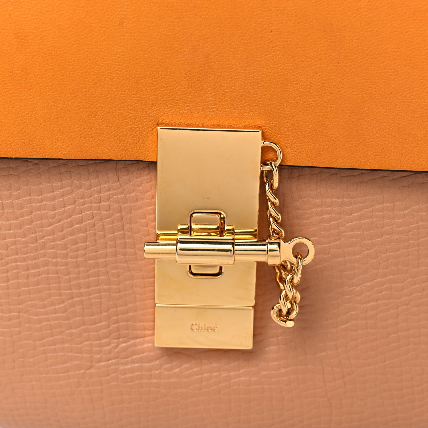Chloe Grained Calfskin Lambskin Medium Bi-Color Drew Shoulder Bag Wet Sand Sunflower 13 of 15