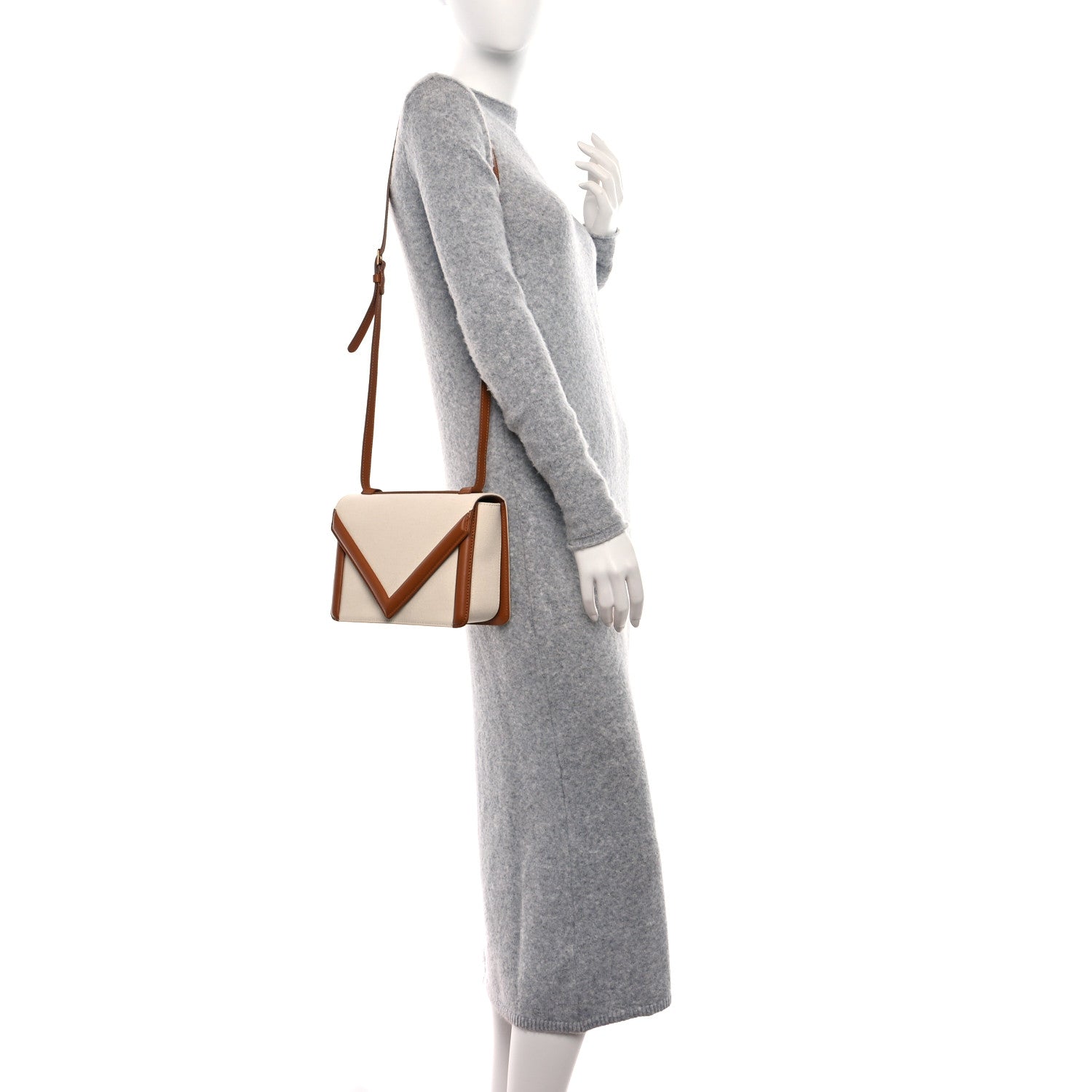 Mansur Gavriel Canvas Smooth Calfskin M Frame Box Bag Beige 2 of 10