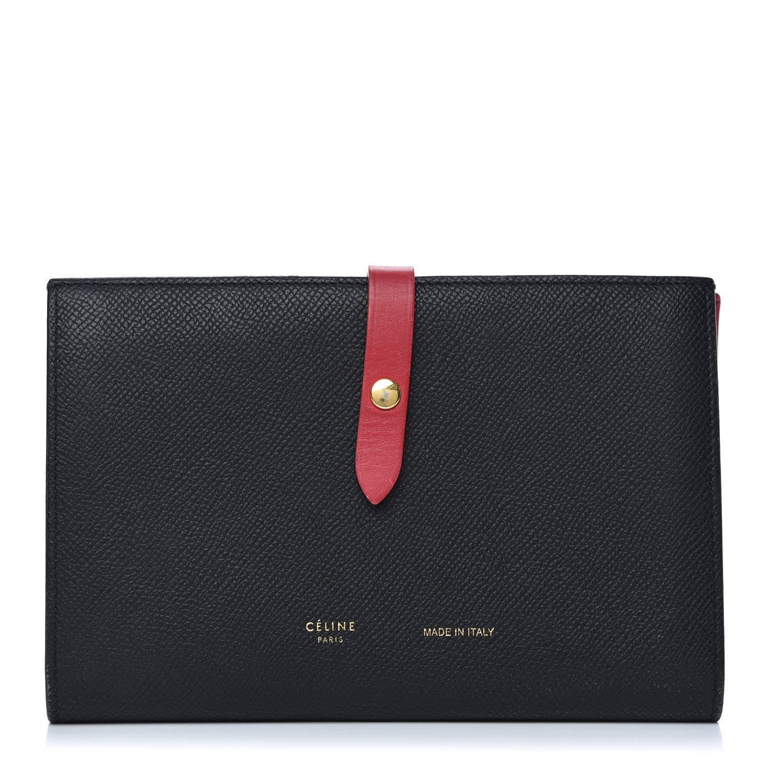 Celine Grained Calfskin Large Multifunction Strap Wallet Black 1 of 6