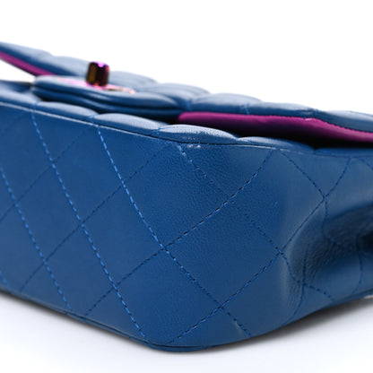 Chanel Lambskin Quilted Mini Rectangular Flap Blue Purple 10 of 11