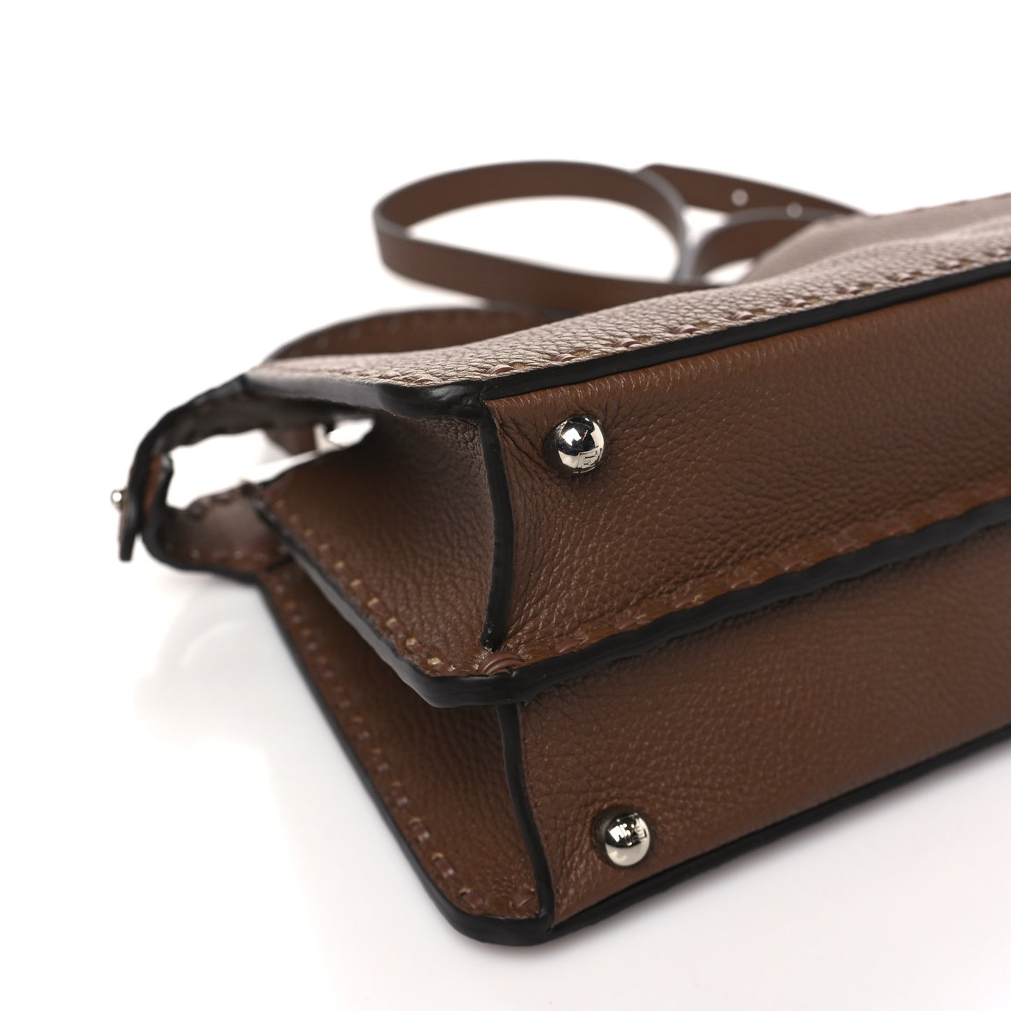 Cuoio Roma Sellerissima Nappa Sintetica Tape Stitch Small Peekaboo I SEE U Satchel Fettuccia