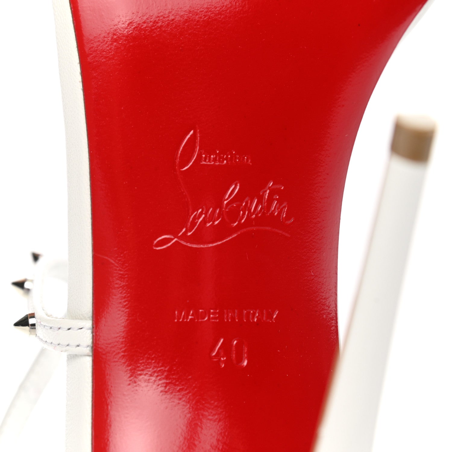 Christian Louboutin Riojana 100 Spiked Sandals 40 White 6 of 8