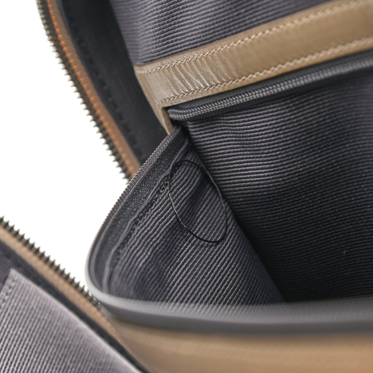 Calfskin Zip Around Briefcase Beige
