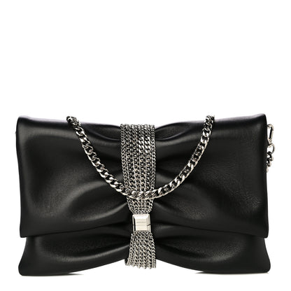Jimmy Choo Lambskin Daisy Foldover Clutch Black 1 of 9