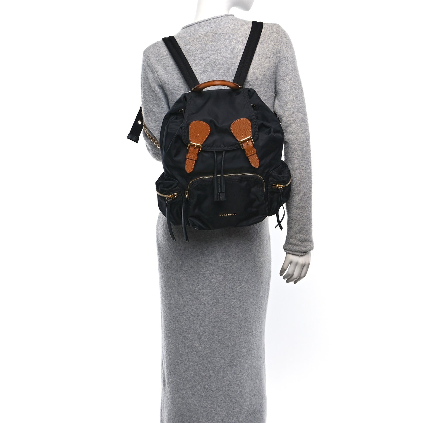 Nylon Medium Rucksack Backpack Black