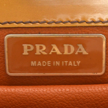 Prada Spazzolato Logo Print Framed Bag Ambra 6 of 9