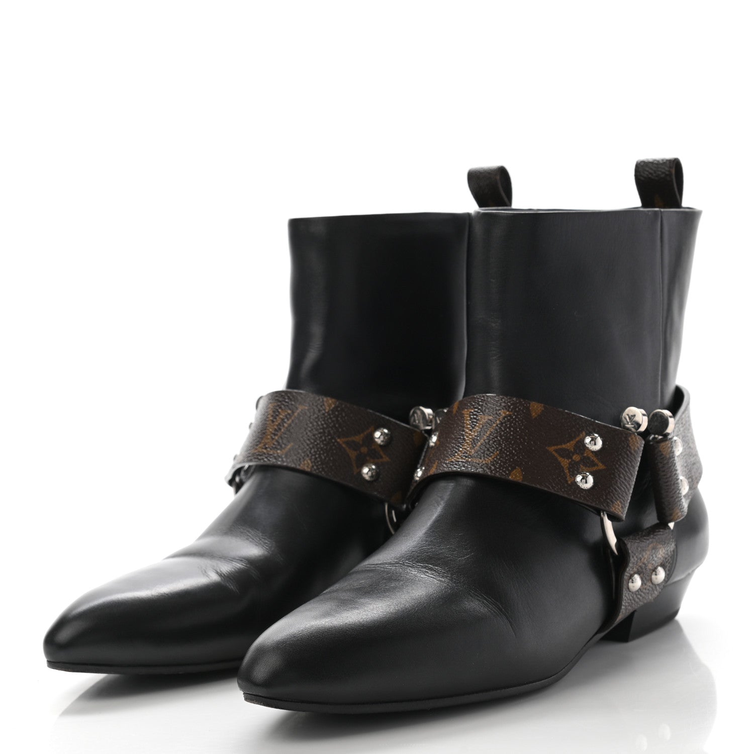 Louis Vuitton Calfskin Monogram Rhapsody Ankle Boots 40 Black 3 of 10