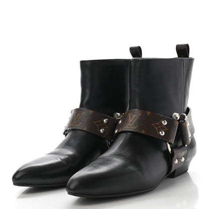 Louis Vuitton Calfskin Monogram Rhapsody Ankle Boots 40 Black 3 of 10