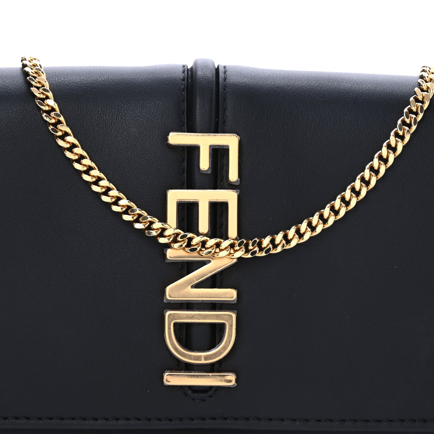 Vitello Grace Matte Fendigraphy Wallet On Chain Black