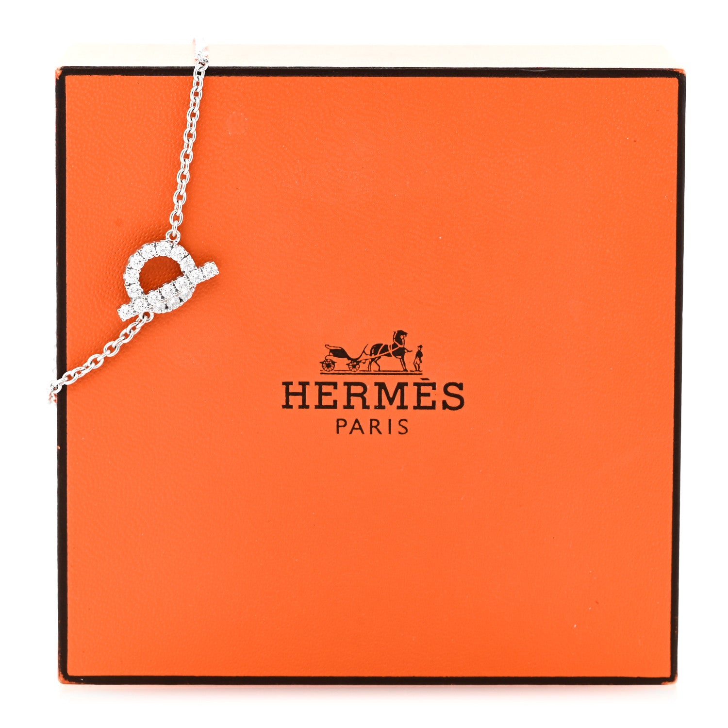 Hermes 18K White Gold Diamond Finesse Bracelet LG 5 of 5