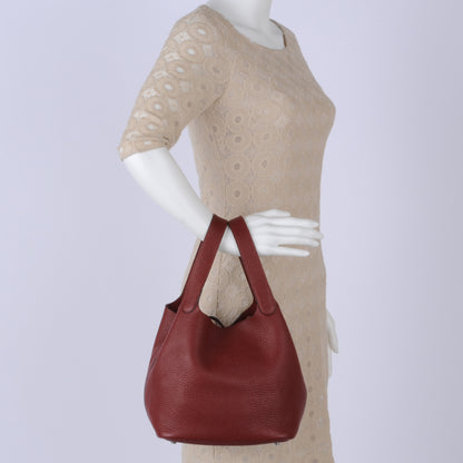 Hermes Taurillon Clemence Picotin MM Rouge Garance 2 of 6