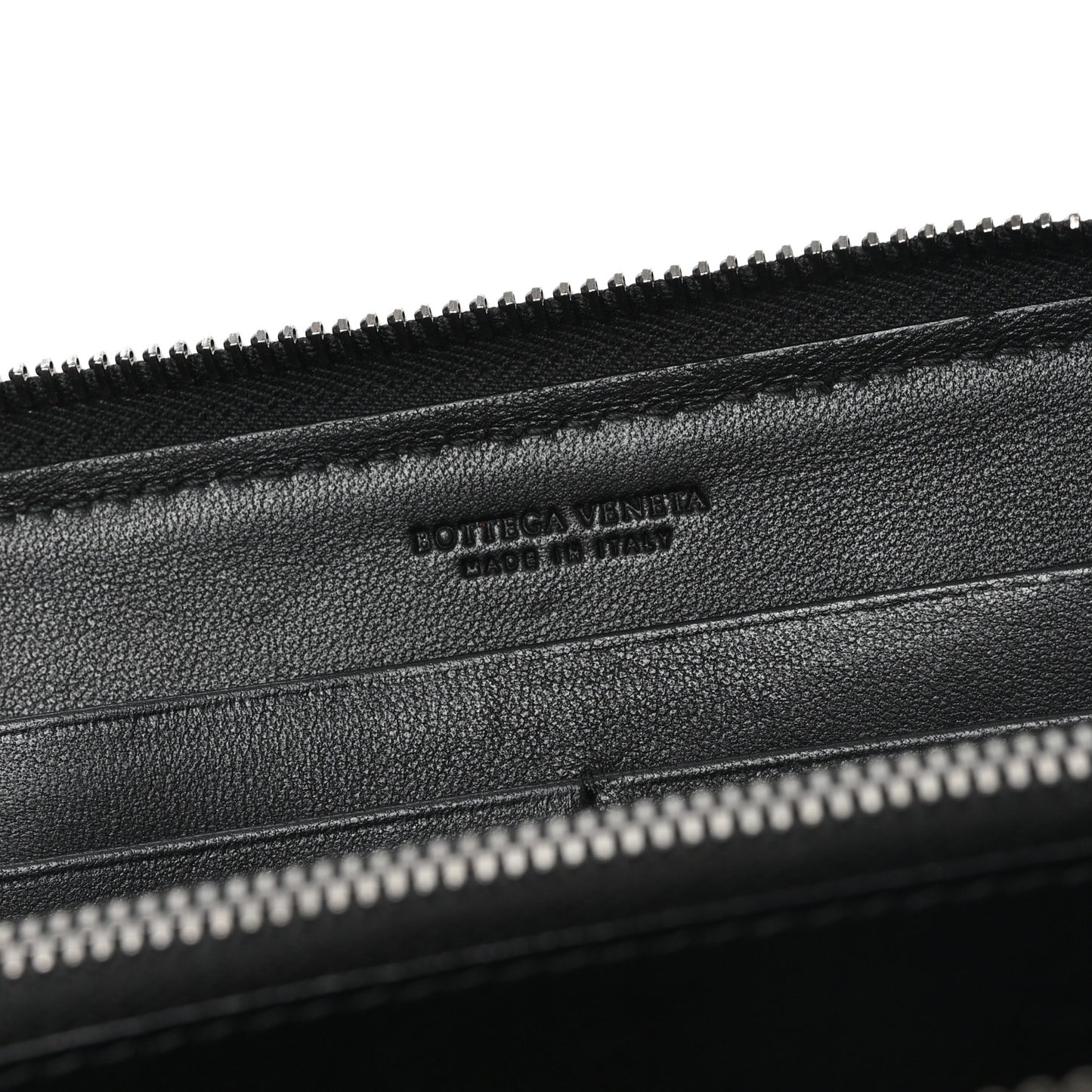Nappa Intrecciato Zip Around Wallet Black