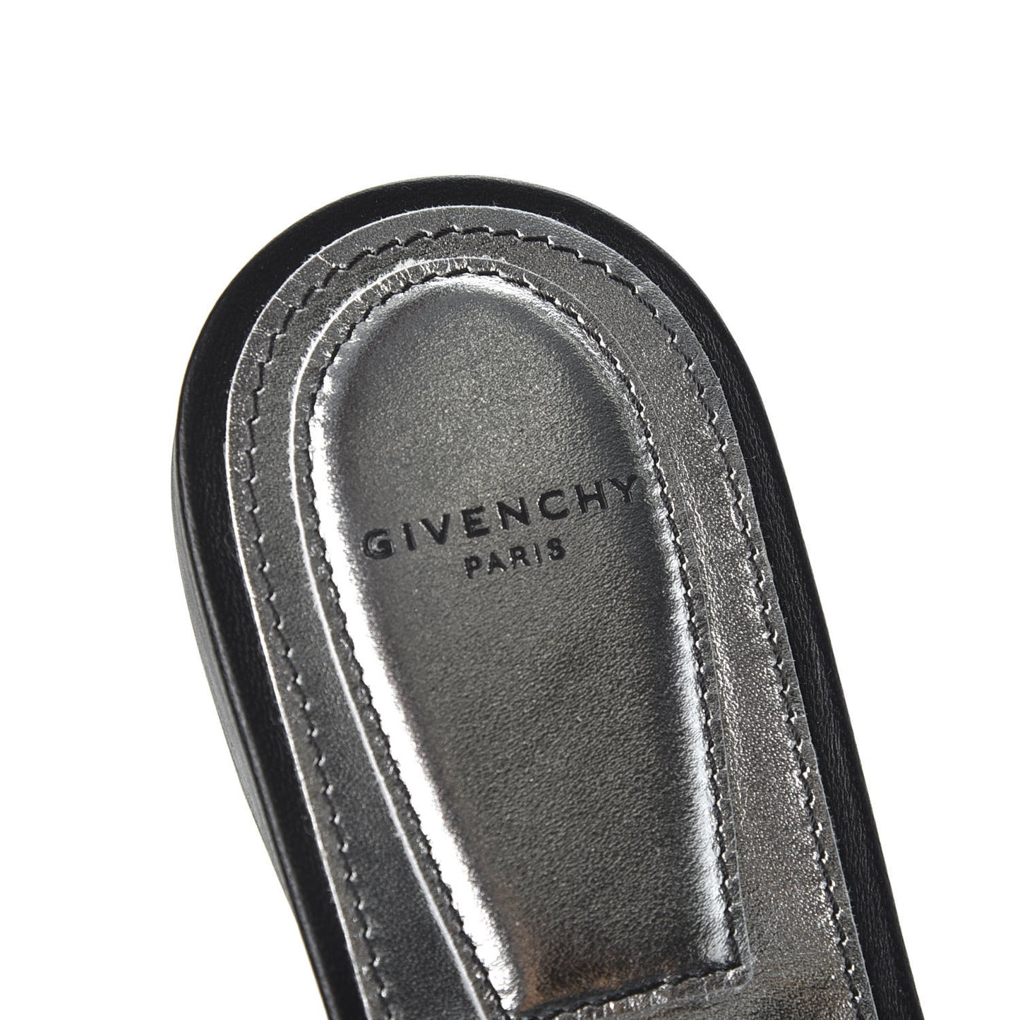 Calfskin Crystal Embellished Bedford Logo Mule Slides 39.5 Black