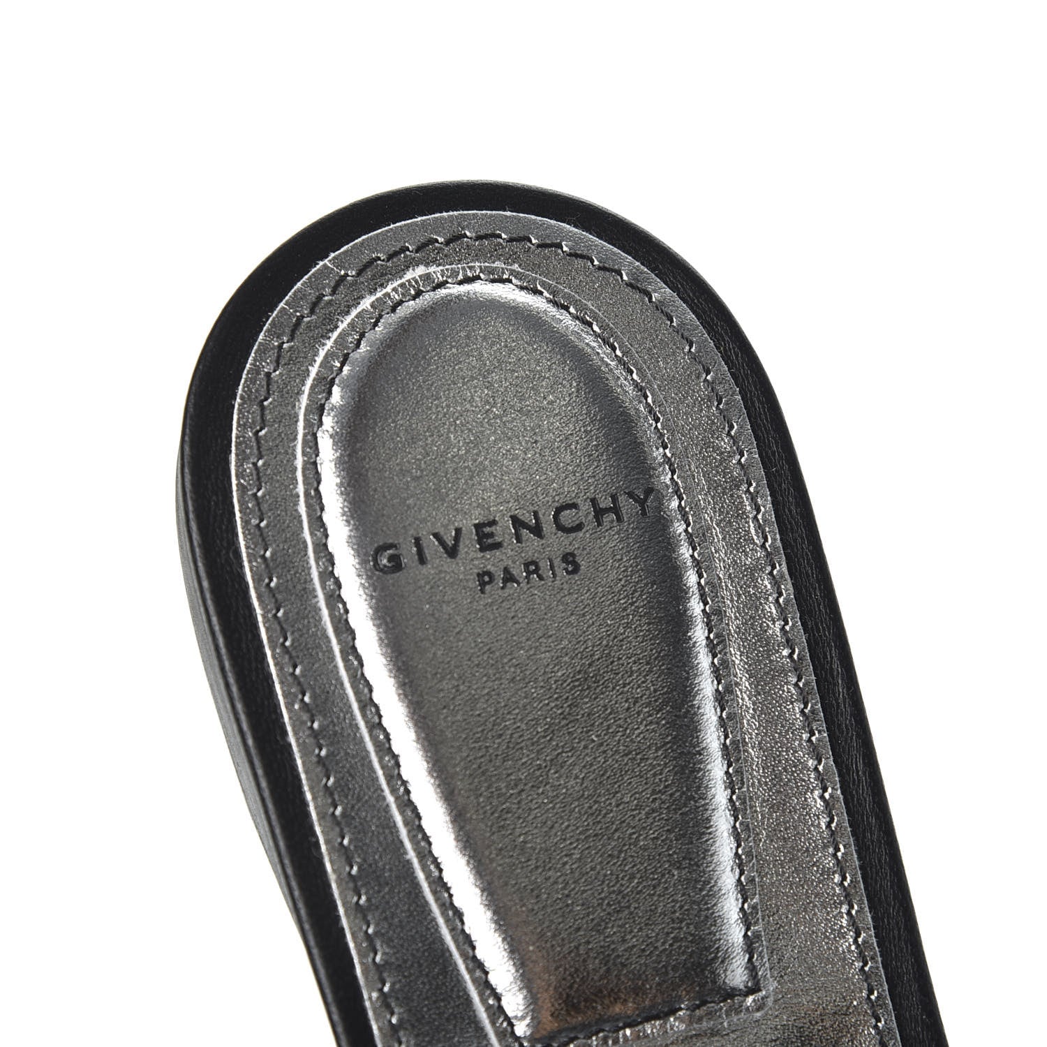 Givenchy Calfskin Crystal Embellished Bedford Logo Mule Slides 39.5 Black 7 of 10