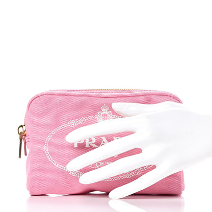 Prada Canvas Canapa Logo Pouch Geranio 2 of 10