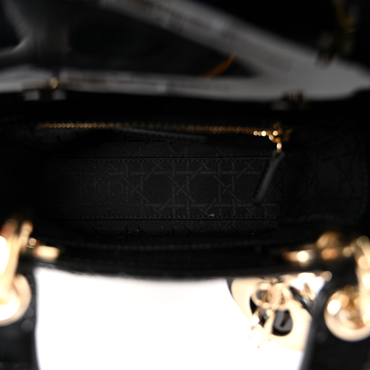 Patent Cannage Mini Lady Dior Black