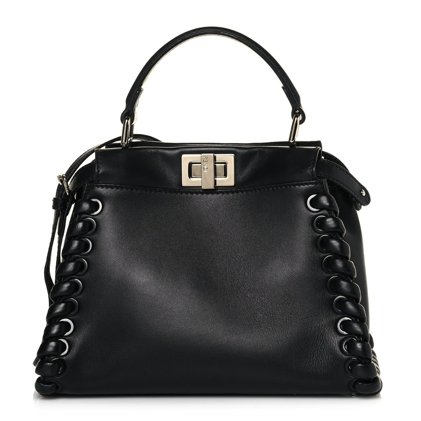 Nappa Lace Up Mini Peekaboo Iconic Satchel Black
