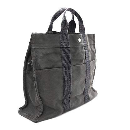 Hermes Canvas Herline MM Tote Grey 3 of 11