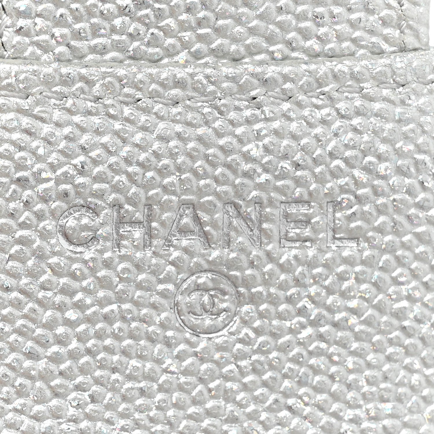 Chanel Metallic Caviar Quilted Compact Flap Wallet Silver 7 of 16