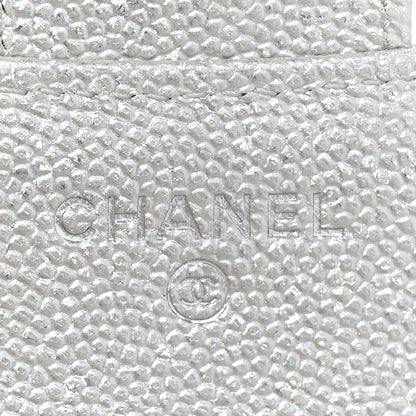 Chanel Metallic Caviar Quilted Compact Flap Wallet Silver 7 of 16