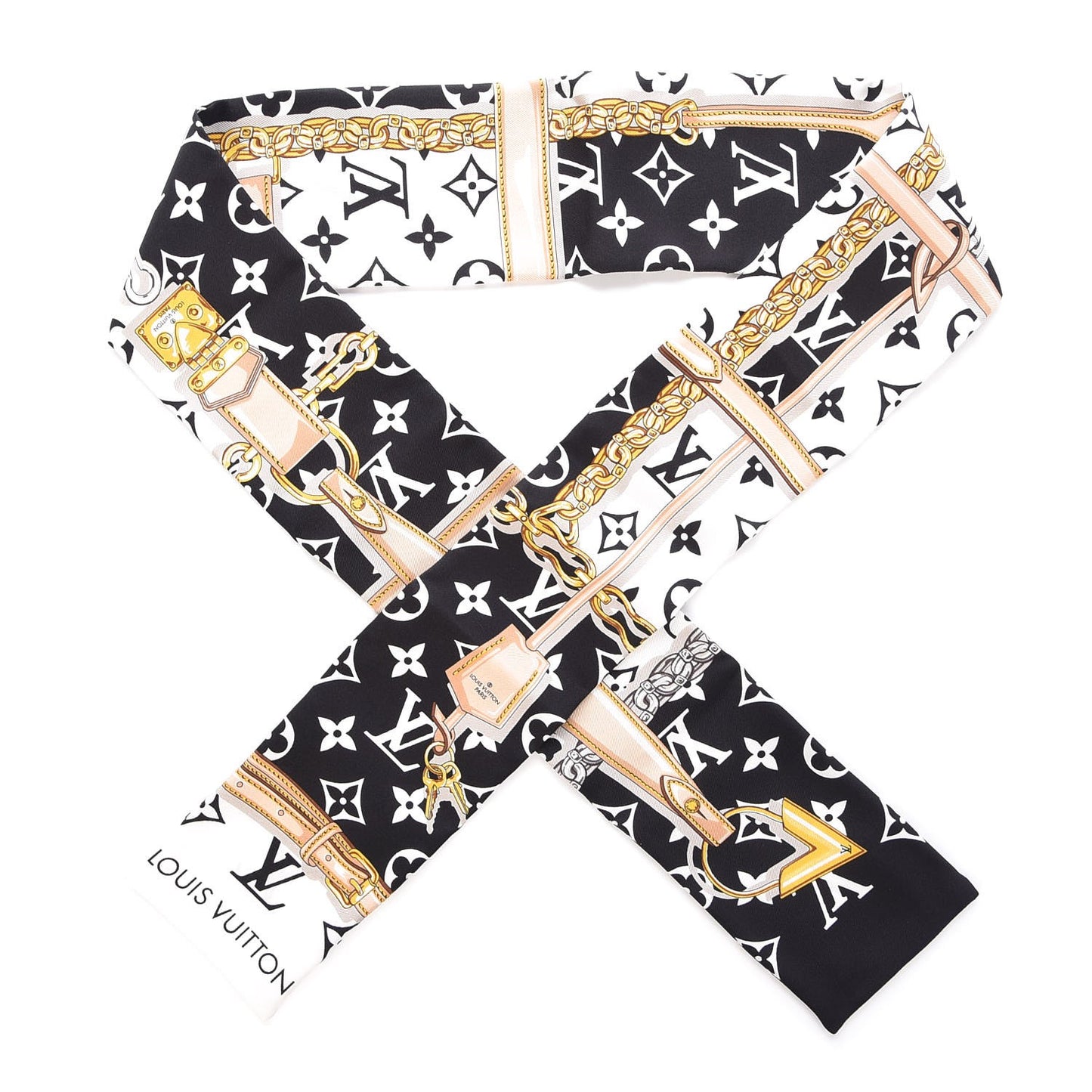 Silk Monogram Confidential Bandeau Black