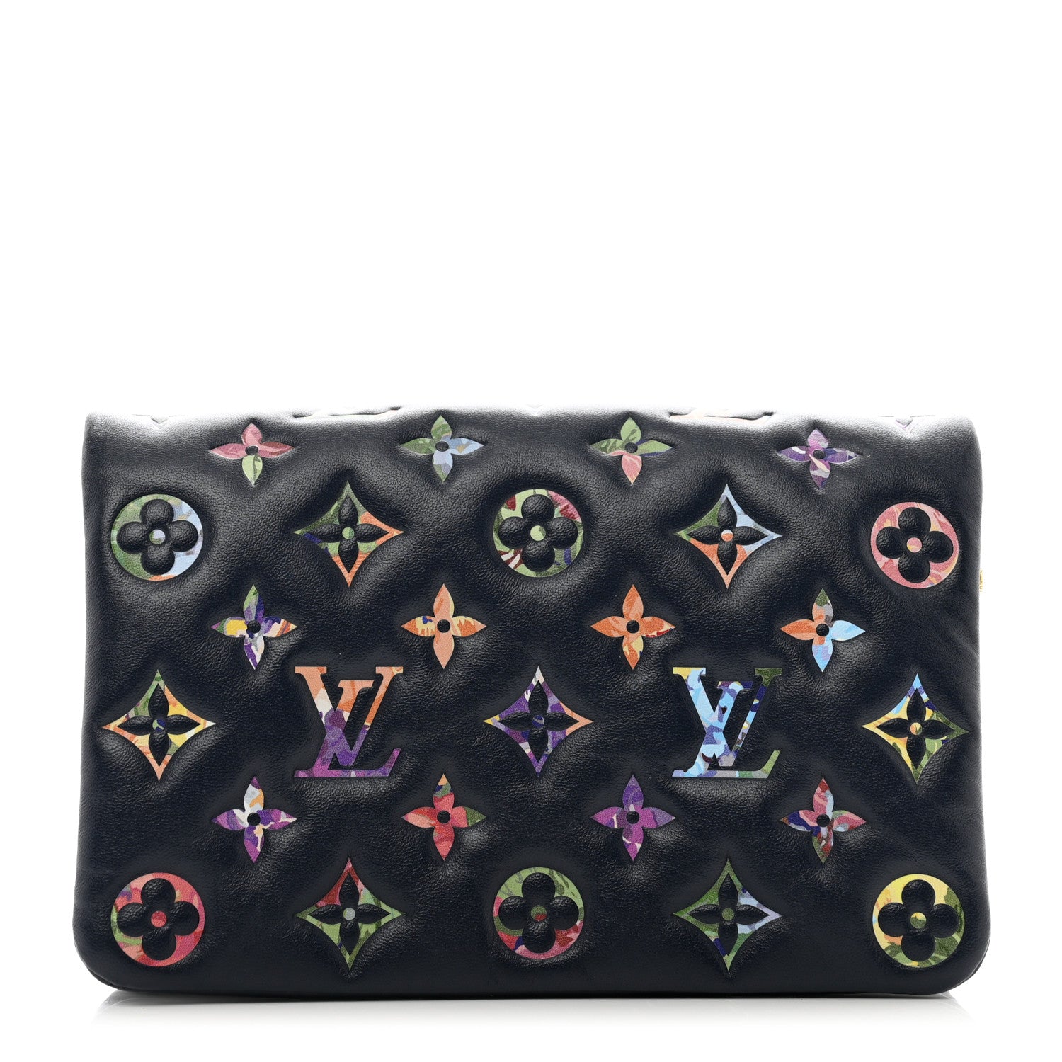 Louis Vuitton Lambskin Embossed Monogram LV Garden Pochette Coussin Navy 1 of 7