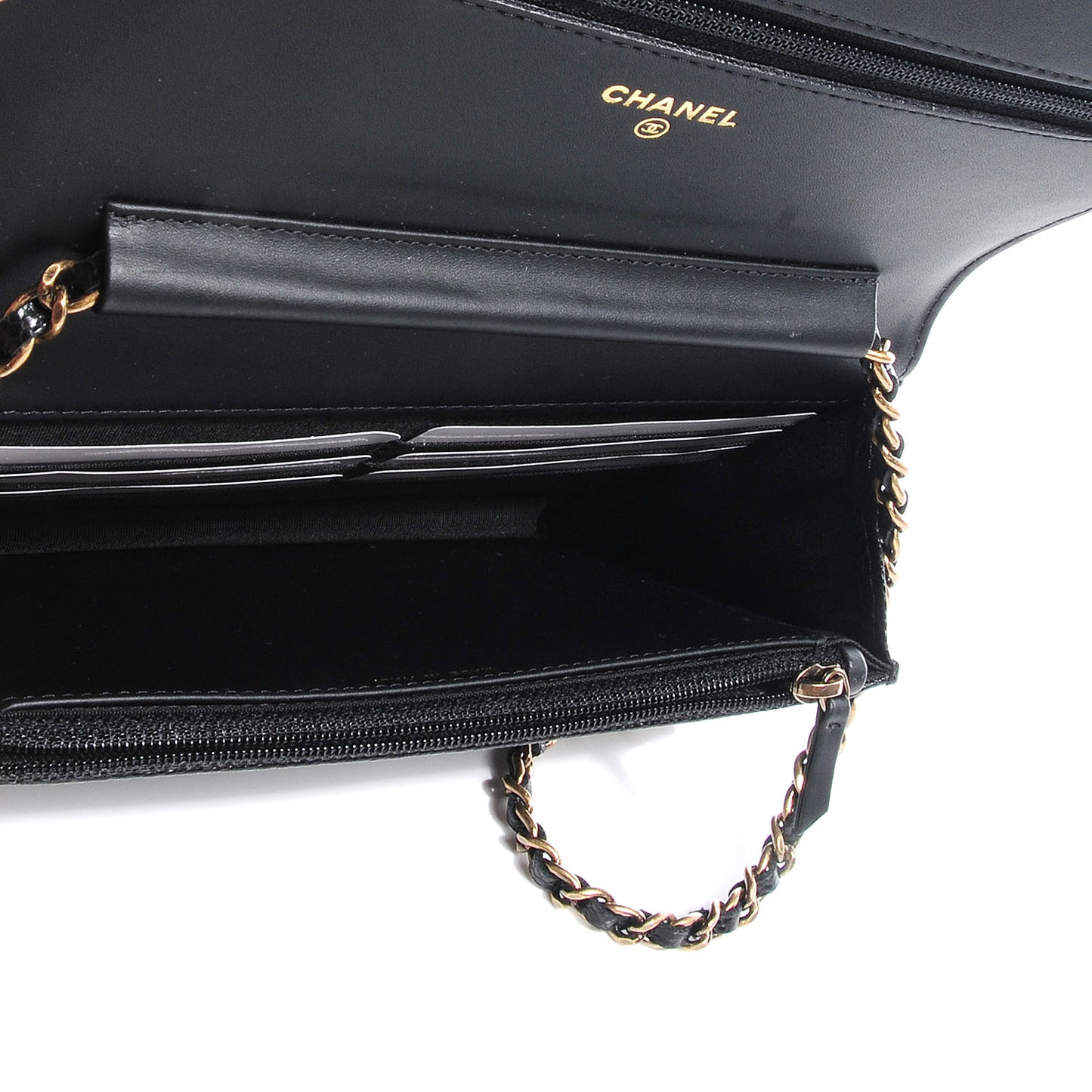 Caviar Quilted Boy Wallet On Chain Black